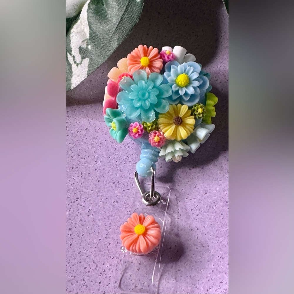 Colorful Floral Badge Reel